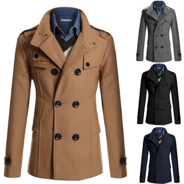 Wiaofellas New Men's Coat Plus Size Men Coat Men's Slim-Fit Mid-Length Male Men's Clothing Trench Coat Men's Jackets